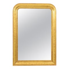 Louis Philippe Gilded Mirror, Gilded Frame In Gold Leaf Zecchino, 19th.