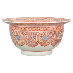 Antique Chinese Porcelain Bowl Malay Market Bencharong Straits, 18th Century