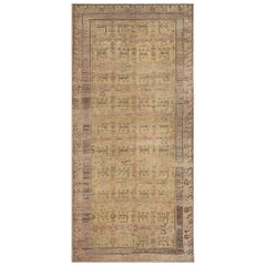 Antique Circa-1880 Floral Golden-Yellow Khotan Rug