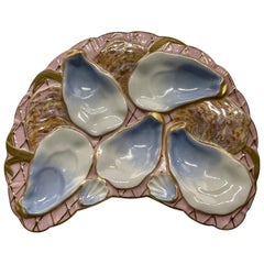Antique A French Limoges  Porcelain Oyster Plate, Wilhem & Graef, NY