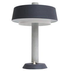 Lampada da tavolo di metà secolo Niek Hiemstra Evolux smaltata in grigio e bianco, anni '60
