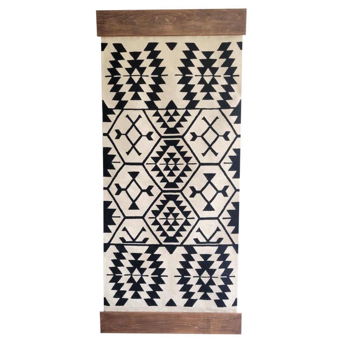 Black and Cream Wall hanging Kilim