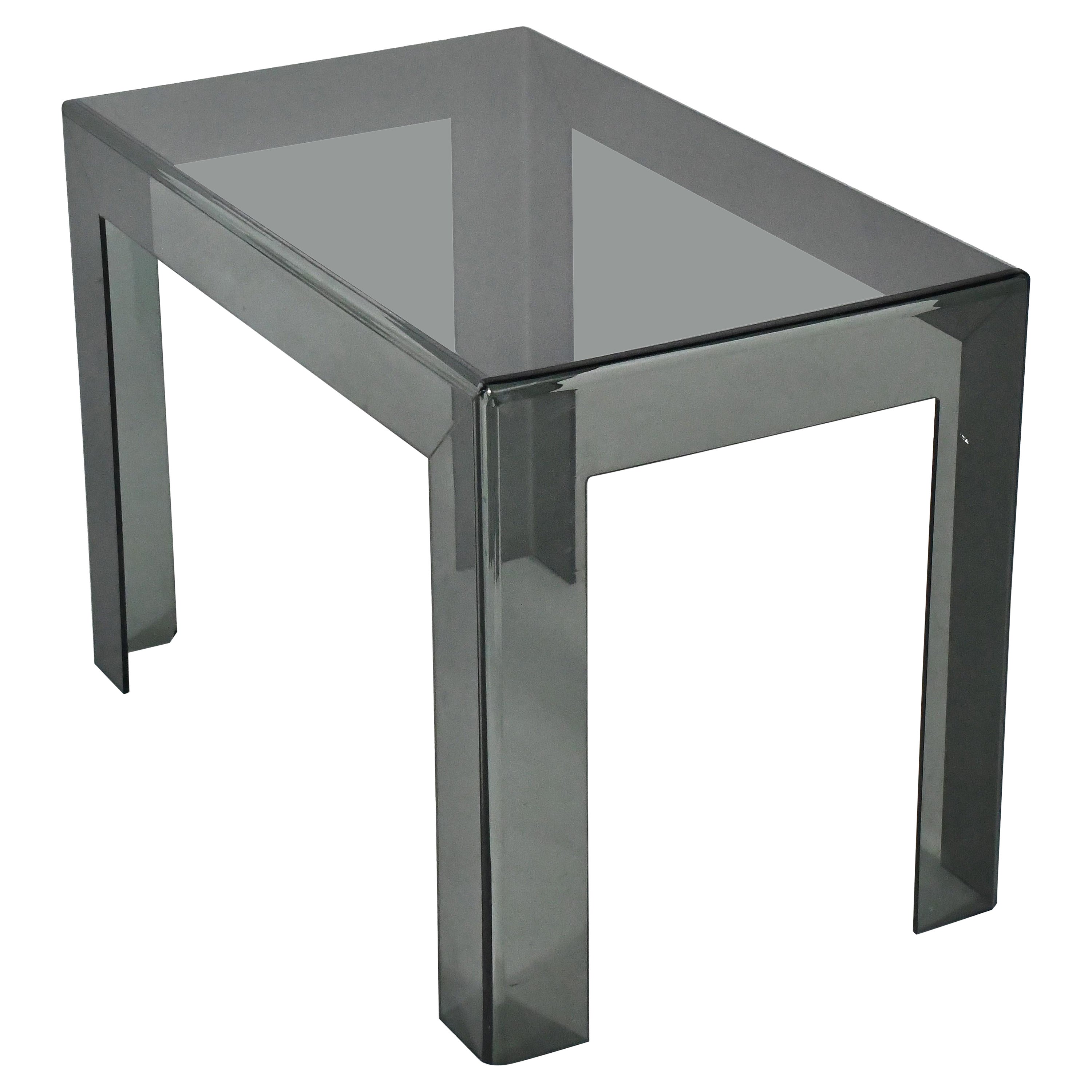 Les Prismatiques Smoked Lucite Side \ End Table For Sale