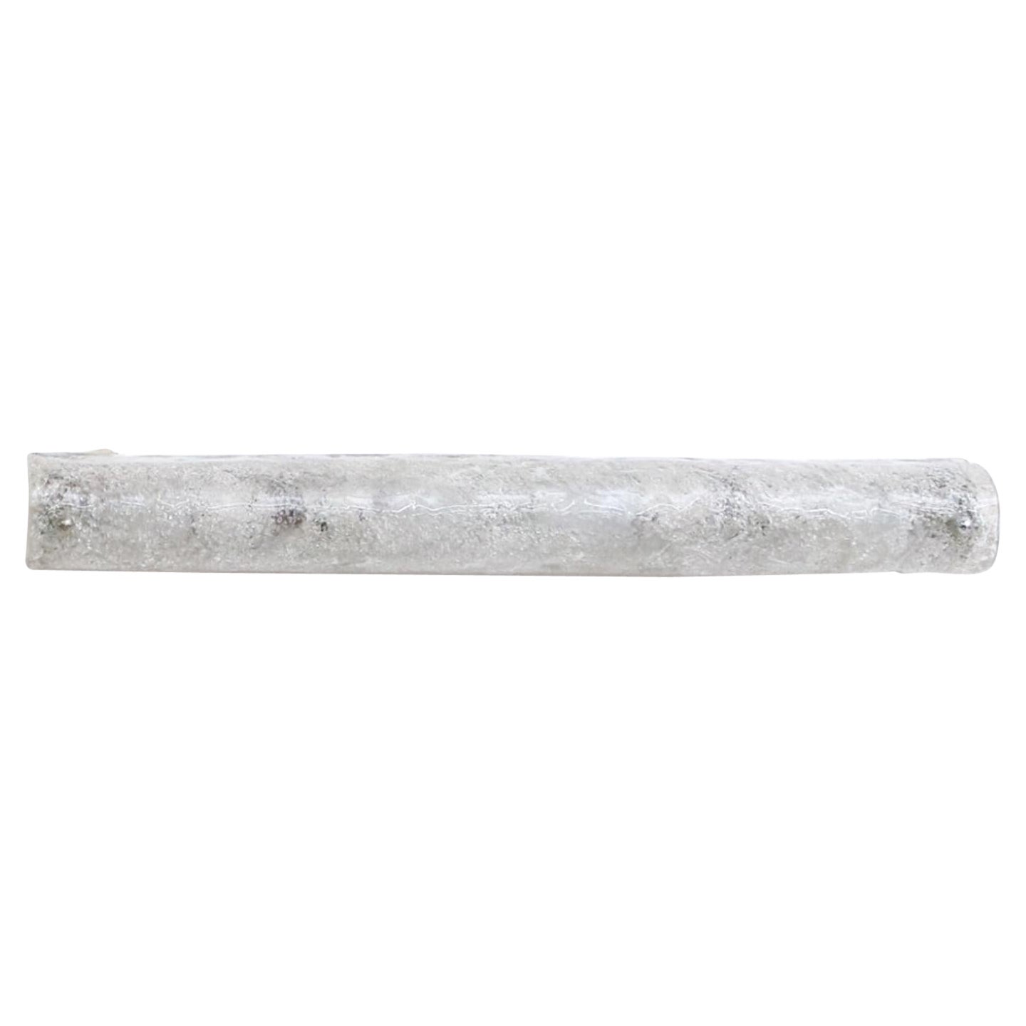Stunning Mid-Century Hillebrand Leuchten Long Linear Slumped Glass Sconce For Sale