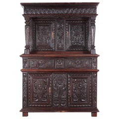 Heavily Carved French Renaissance Buffet Hutch