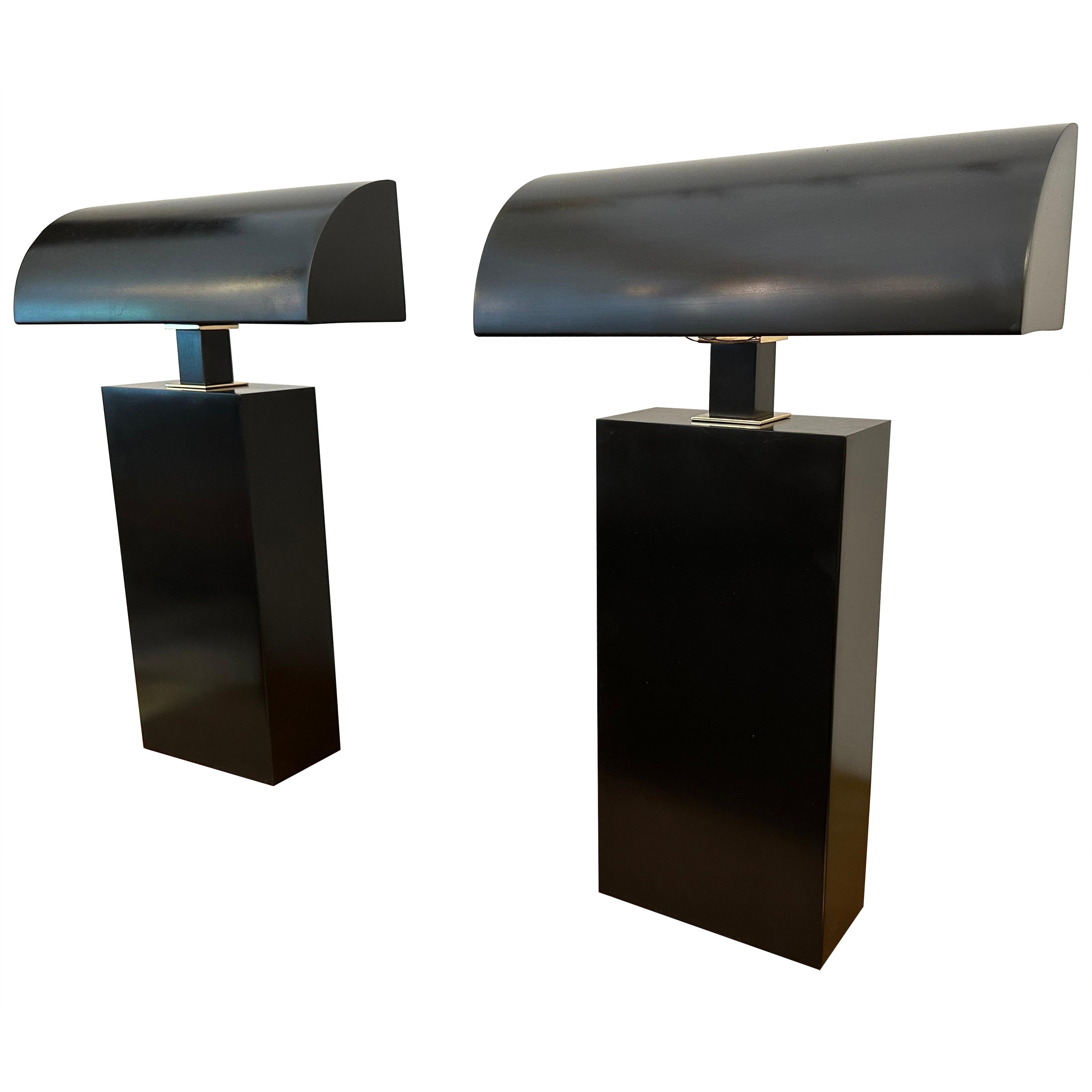 Pair of Signed Karl Springer Table Lamps For Sale