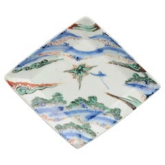 Edo Period Japanese Porcelain Plate Antique Ko-Kutani, ca 1660-80