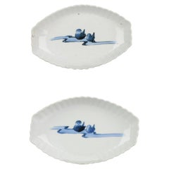 Pair of Edo Period Japanese Porcelain Plate Antique Ko-Imarii, ca 1670-90
