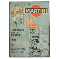 Vintage 1950s Martini Advertising Drinks Sign Jockey Leon