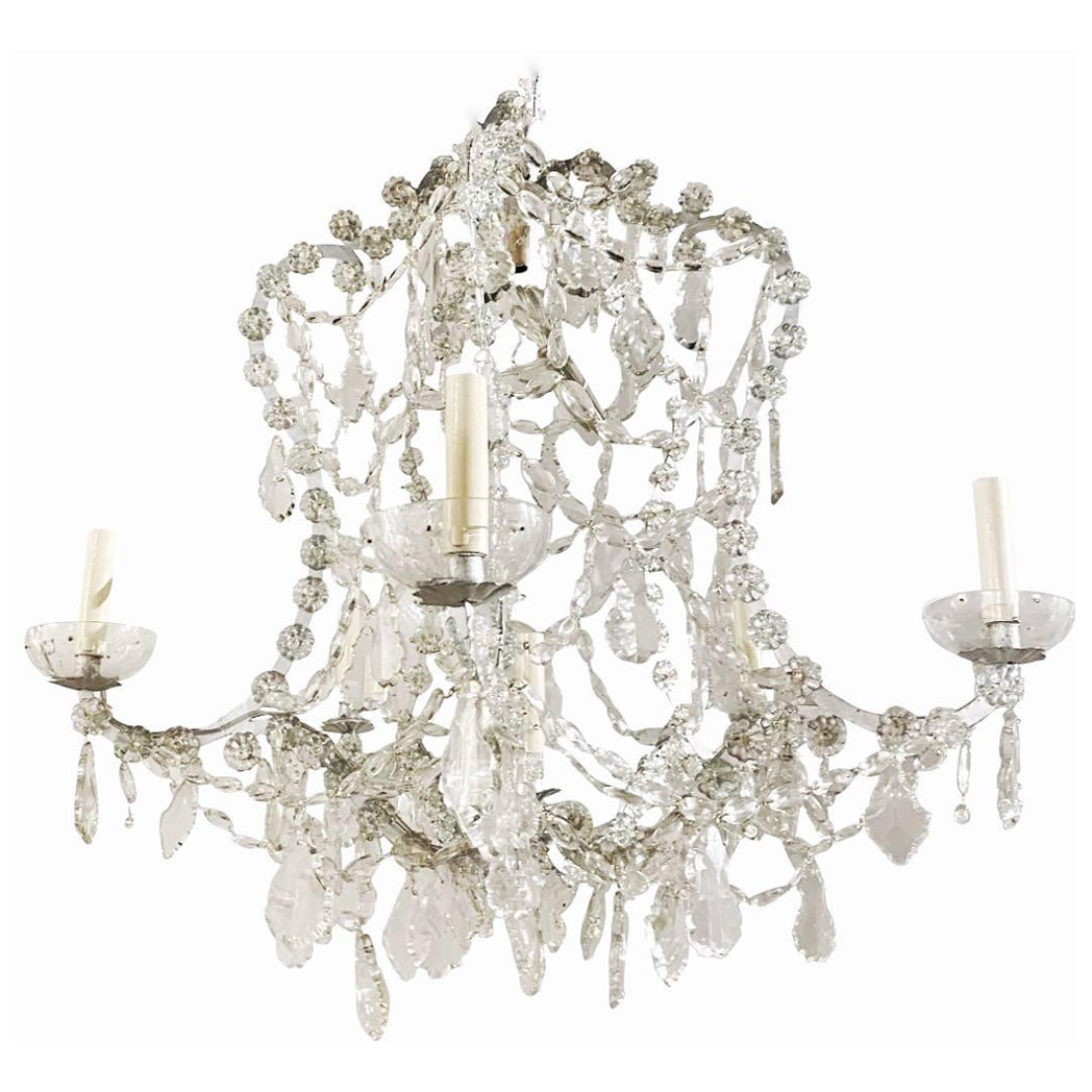 1920’s Fench Crystals Chandelier For Sale