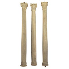 Columnas Neoclásicas Antiguas de Arquitectura Reclamada Gesso Giltwood Tallado