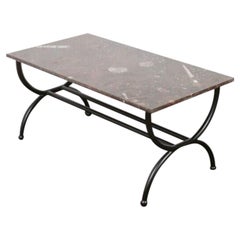 Rare Marble Fossil Coffee Table with Custom Base