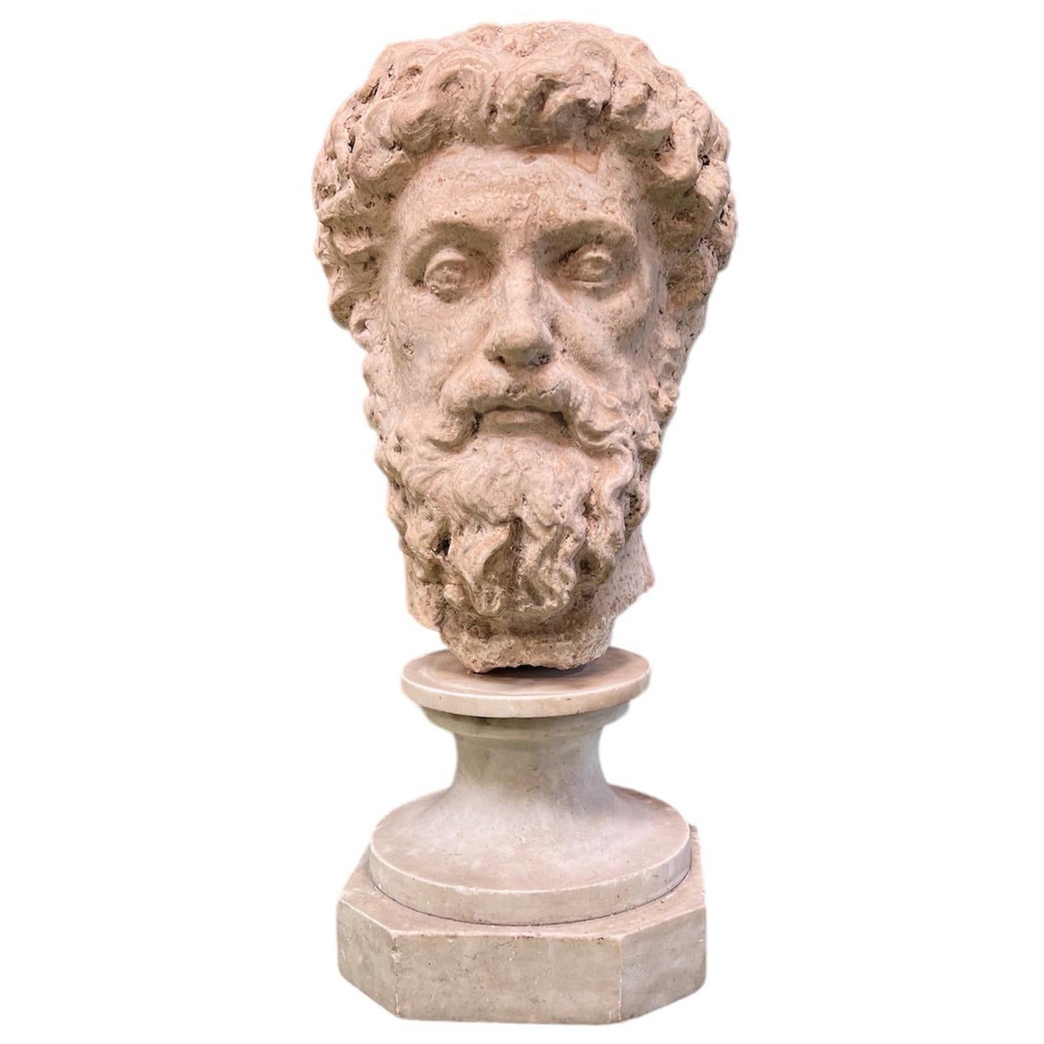 Sculpture de tête romaine du milieu du siècle Marcus Aurelius 1950s