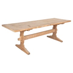Pine Farm Trestle Table Dining Table from Sweden, circa 1820