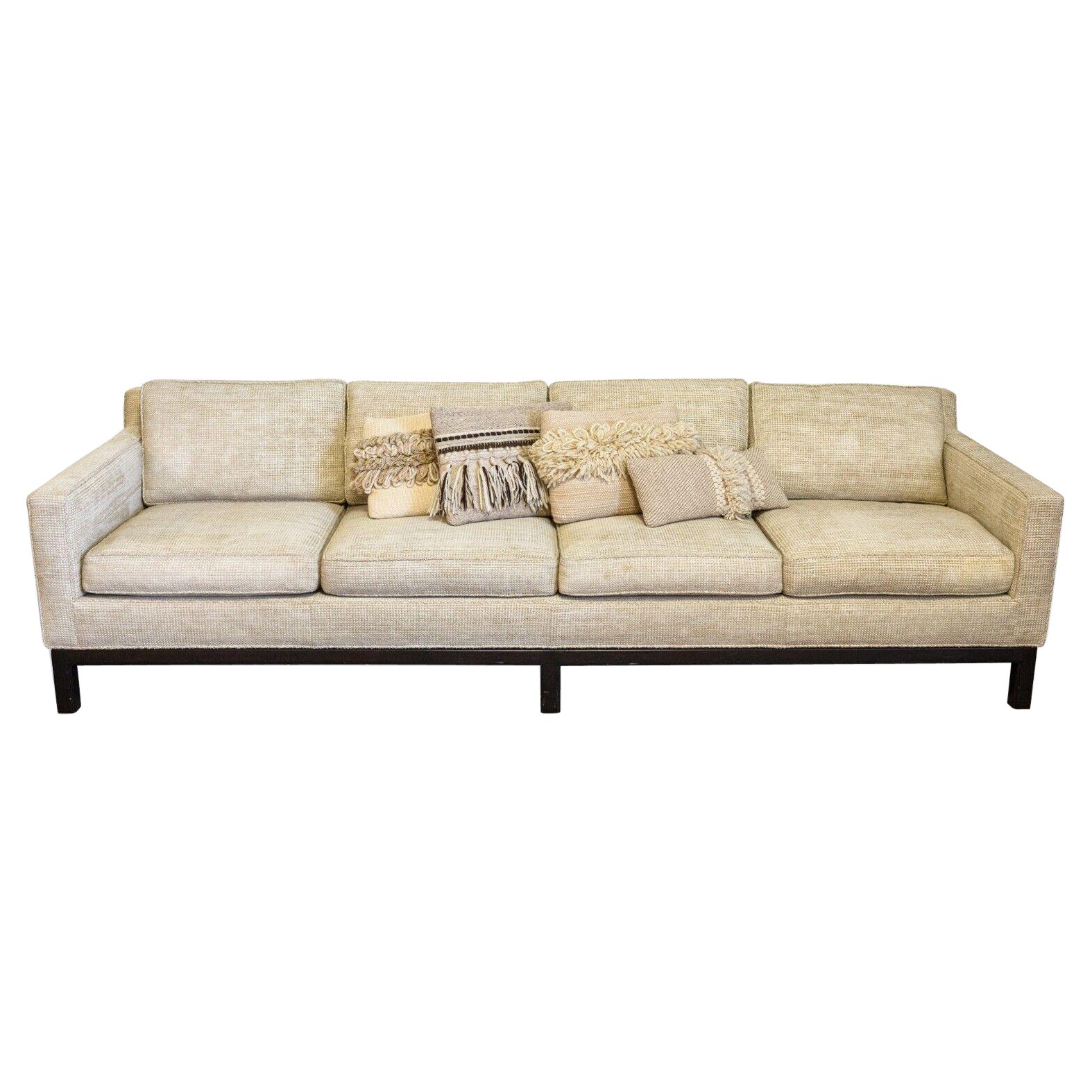 Mid Century Modern Dunbar Cream 8ft Sofa