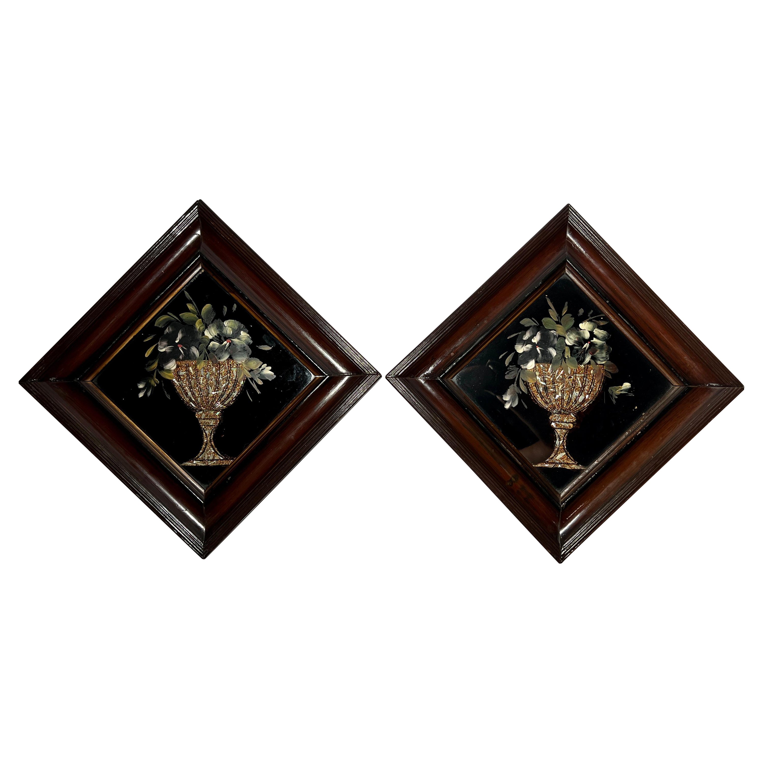 Pair 19th Century Antique Victorian Plaques  For Sale