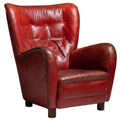 Fauteuil en cuir de Kaj Gottlob, Danemark, 1937