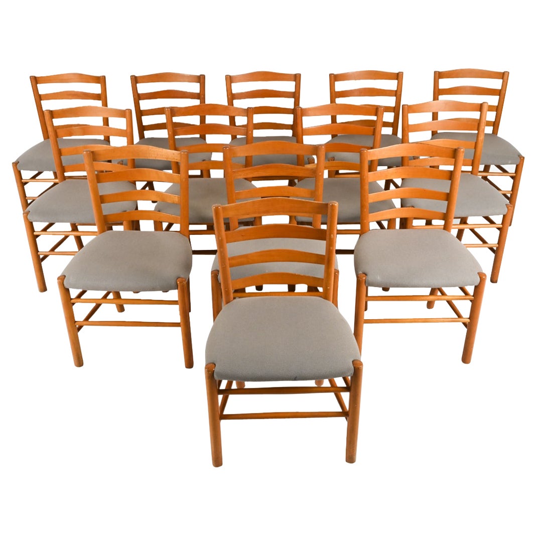 Set of 13 Kaare Klint Church Chairs for Fritz Hansen, Denmark, 1960s For Sale