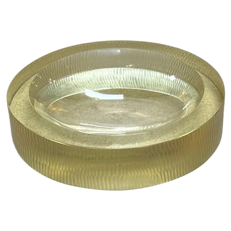 Vintage Italian Decorative Round Glass Bowl 1970s For Sale