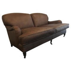 Traditional Two Seat Leather Sofa