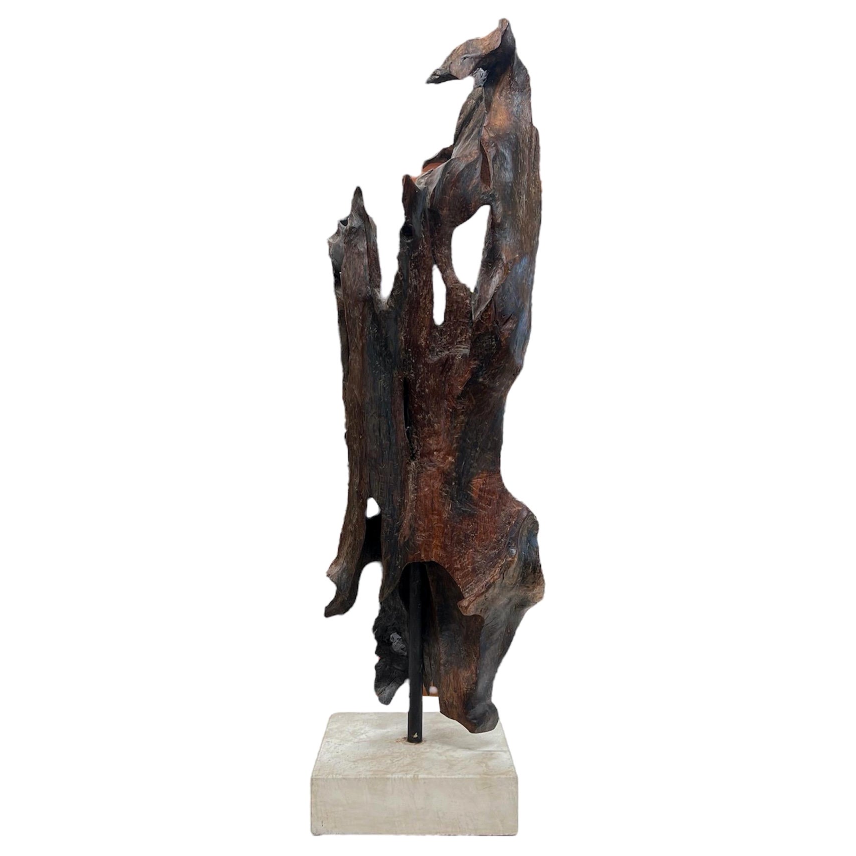 Vintage Italian Organic Wood Sculpture 1980s