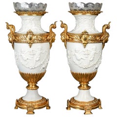 Important Pair of Napoleon III Period Vases, XIXth Century.