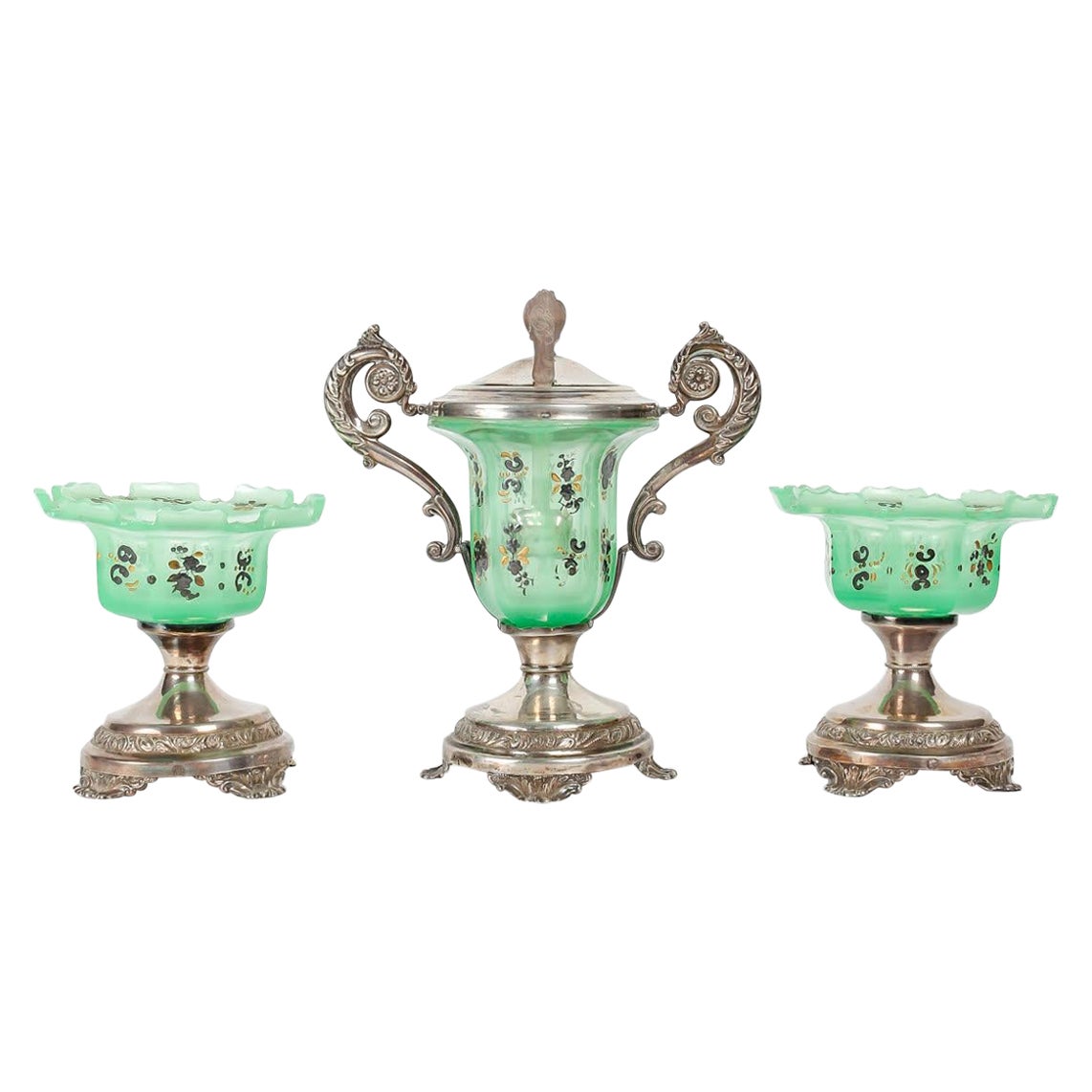 Confiturier and its Two Jam Display Stands, Antique Charles X Period. For Sale