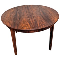 Round Rosewood Dining Table w 1 Leaf - 0823101 Vintage Danish Mid Century