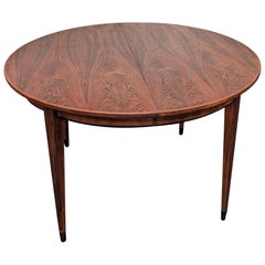 Round Rosewood Dining Table w 2 Leaves - 0823110 Vintage Danish Mid Century