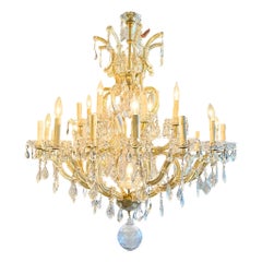 Antique 24-Light Crystal Maria Theresa Chandelier