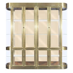 Exceptional Brass Vitrines Cabinets by Mastercraft