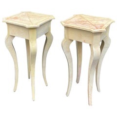 Modern Sally Sirkin Lewis for J. Robert Scott Shagreen Side Tables - a Pair