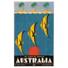 Vintage 'AUSTRALIA' Great Barrier Reef Queensland, by Sellheim, 1937
