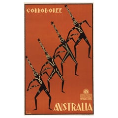 'Corroboree' Australia Original Vintage Poster by Sellheim, 1934