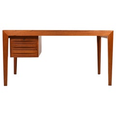 1950s Rare Danish Teak Desk Extendable on 230 cm