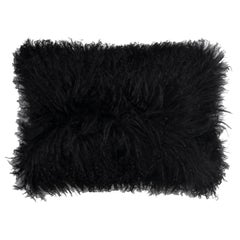 Luna Black Fur Lumbar Pillow               
