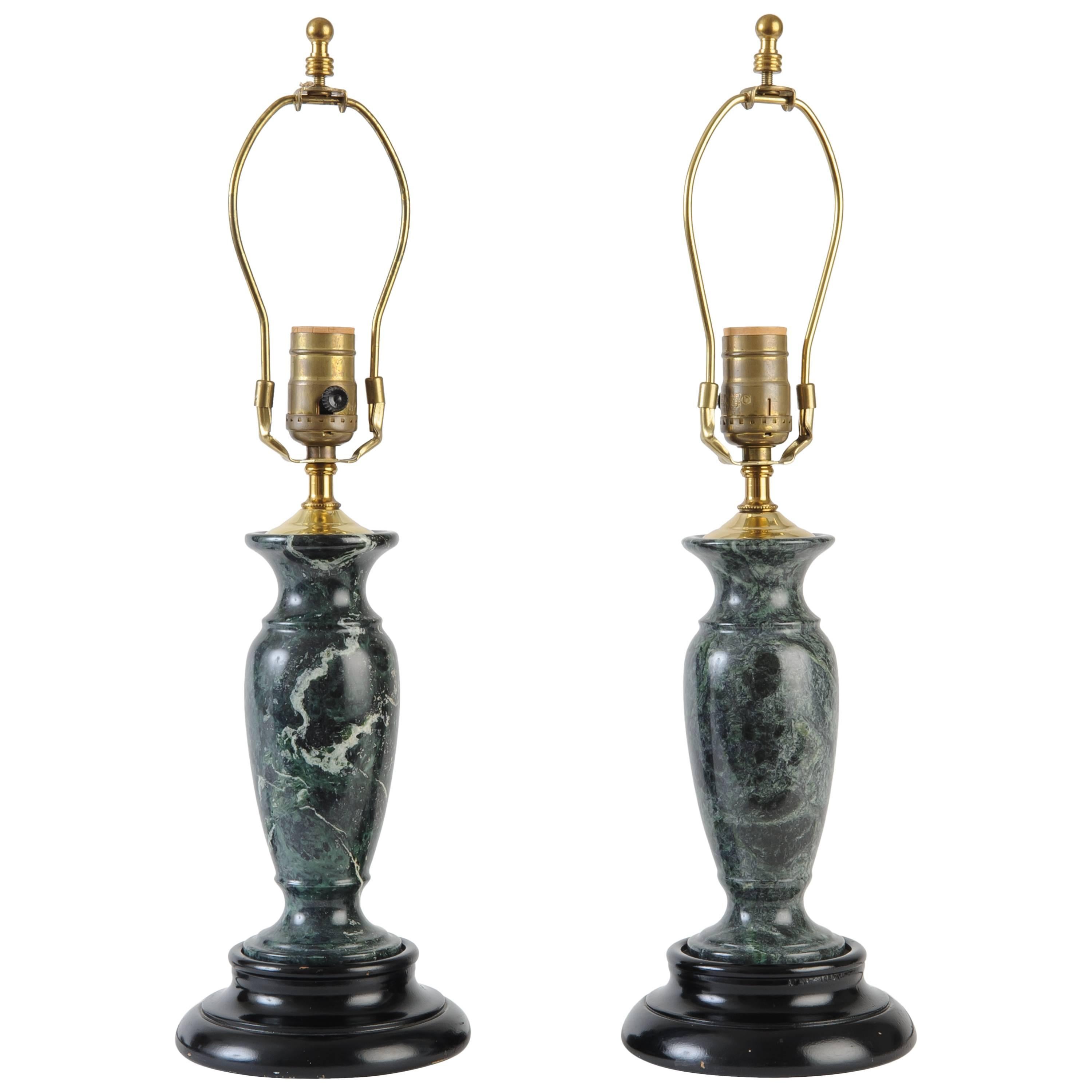 Pair of Marble Lamps For Sale