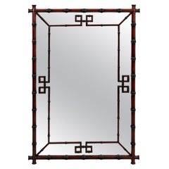 Chinese Chippendale Style Faux Bamboo Mirror