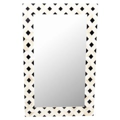 Black and White Bone Geometric Form Mirror