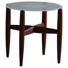 Retro Side Table in Teak & Glass, Danish Mid Century Modern, Made in the 1960s