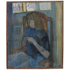 Oil on Canvas Painting, Unknown Danish Artist "CC", 1958, Danish Mid Century