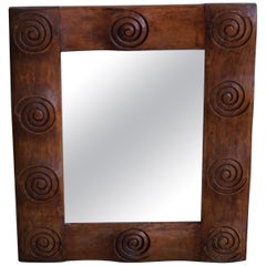 A Decorative Handcrafted Wall Mirror, Danish Mid Century Modern, 1960s