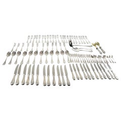 Cutlery Service  101 ps of 800 Silver, English Style Italy, 1990s, Zaramella 