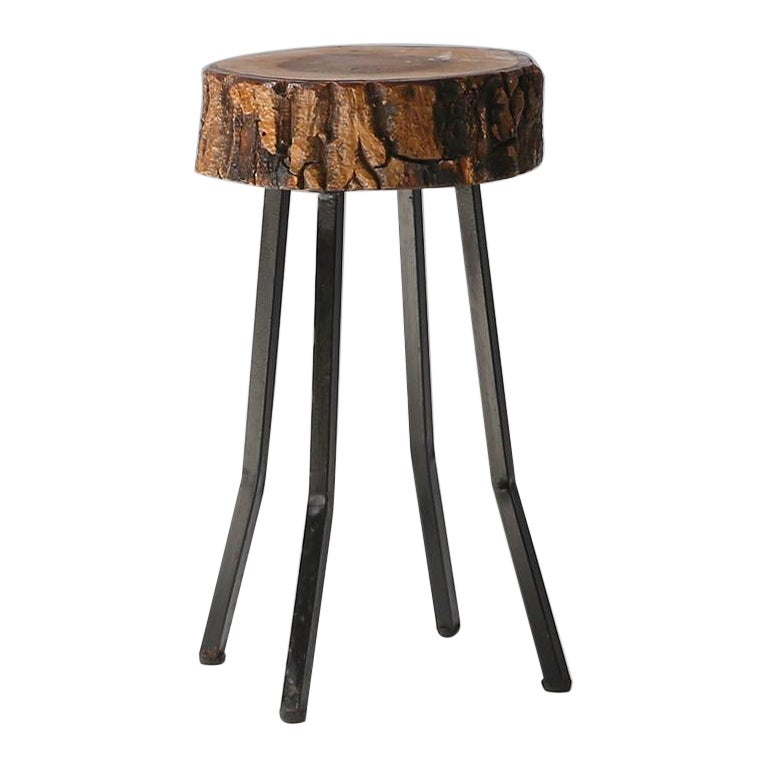 Solid tree trunk stool Ca.1940 For Sale