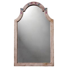 18th Century Hand-Painted Venetian Style Taupe Positano Mirror with Small Roses