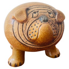 Figurine de bouledogue vintage - Lisa Larson pour Gustavberg. Art de la céramique des années 1950, Suède