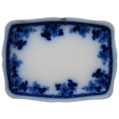 Antique Mercer Pottery Flow Blue Viterous China Luzerne Serving Platter Tray 13"