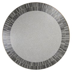 Stunning Round White and Grey Mosaic Coffee Table by Berthold Muller