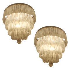  Uniqe exceptional pair of rock crystal chandeliers