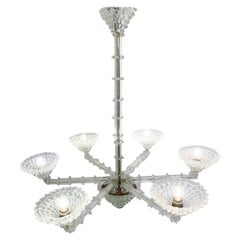 Murano Glass Chandelier by Ercole Barovier, 6 Arms Light, Italy, 1930s